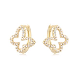 עגיל צמוד משובץ פרפר