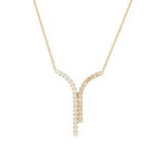 שרשרת טניס נשפך זהב משולב