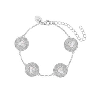 צמיד כסף עיגולים לבבות מנצנצים