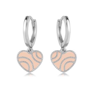 עגיל טס לב ורוד