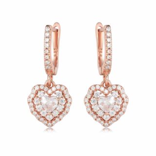 עגיל לב  משובץ