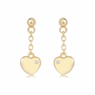 עגיל תליון לב עם אבן שקופה