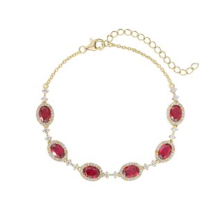 צמיד חוליות זהב אבנים