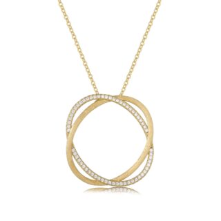 שרשרת אליפסה כפולה משובצת