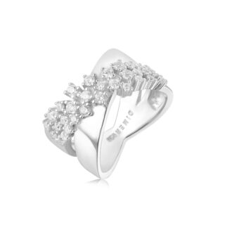 טבעת כפולה בשיבוץ אבני זרקוניה