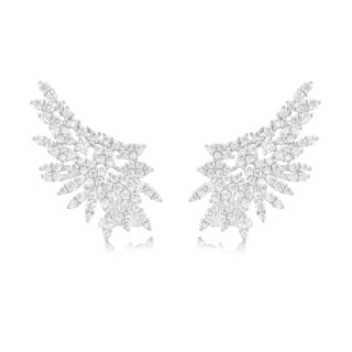 עגיל משולב באבני זרקוניה מטפס על האוזן