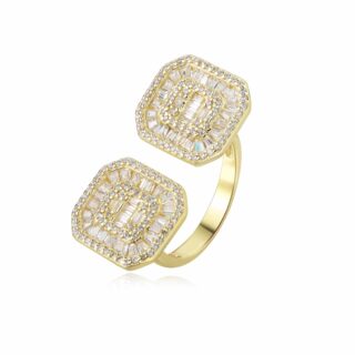 טבעת square כפולה שקוף