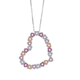 שרשרת לבבות צבעוני