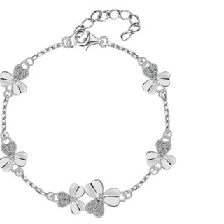 צמיד פרחים כסף