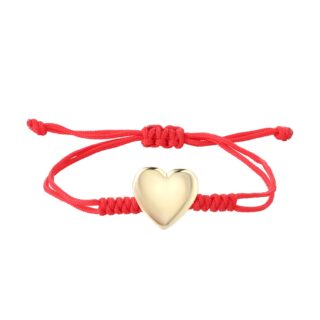 צמיד לב חוט אדום